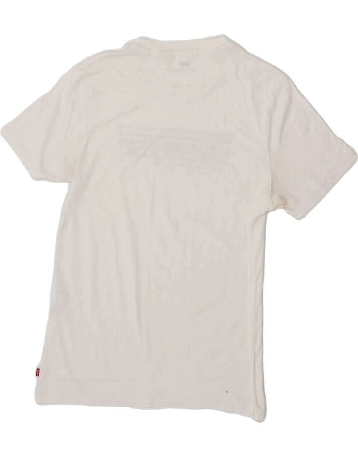 LEVI'S Mens Graphic T-Shirt Top Small White Cotton Vintage Levi's and Second-Hand Levi's from Messina Hembry 