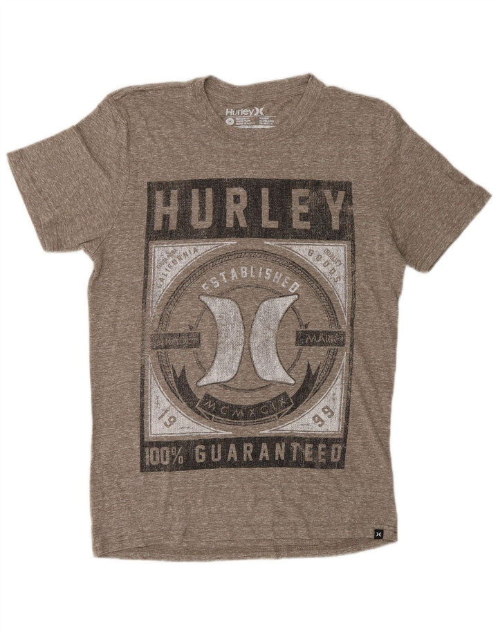 Męski T-shirt HURLEY Premium Fit z grafiką, średnioszary, nakrapiany