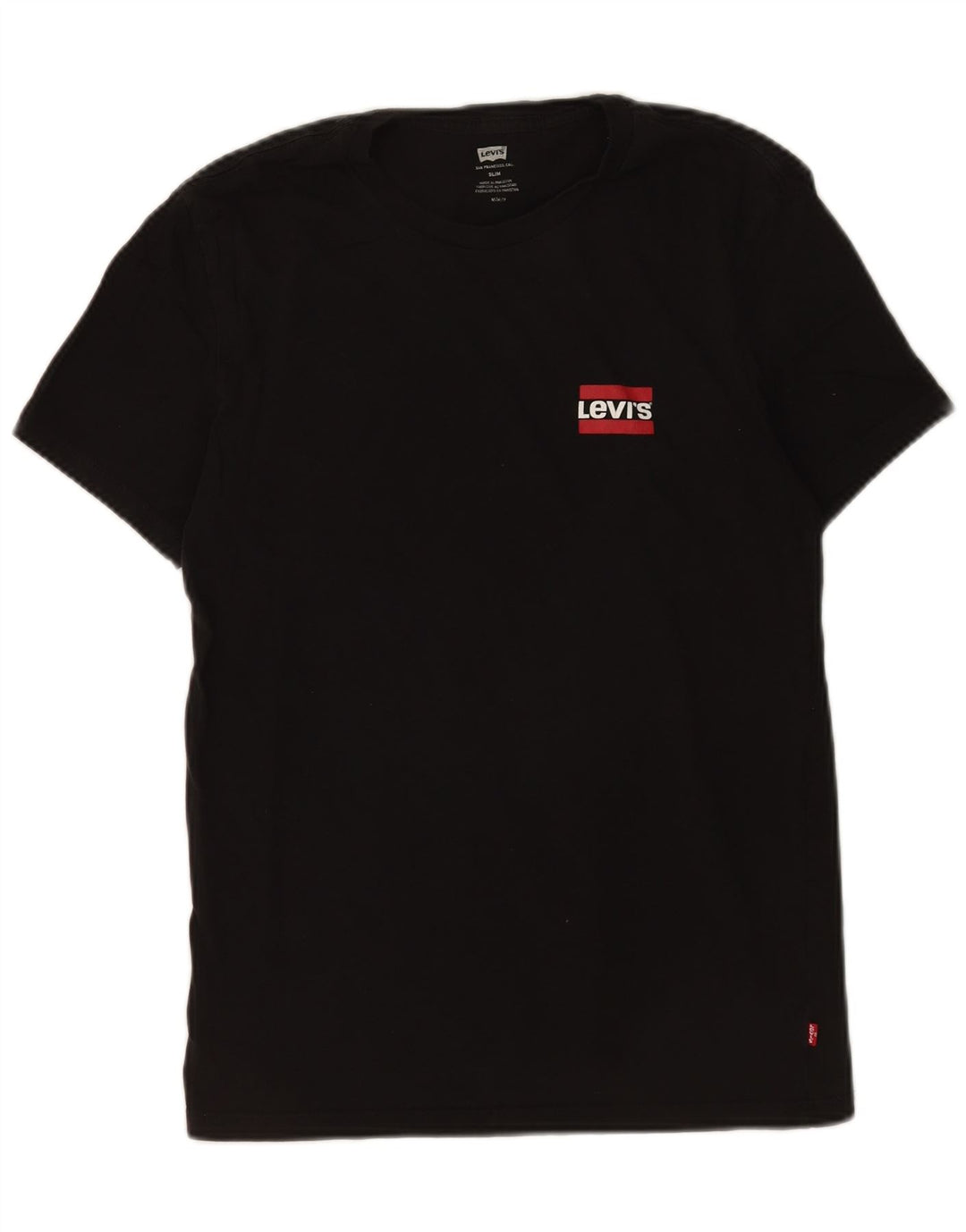 Męski wąski t-shirt Levi's Top, średni czarny, bawełniany