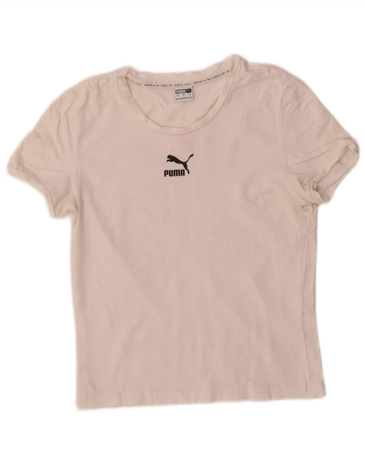 Damska koszulka Puma Crop Graphic Top UK 8 Small White