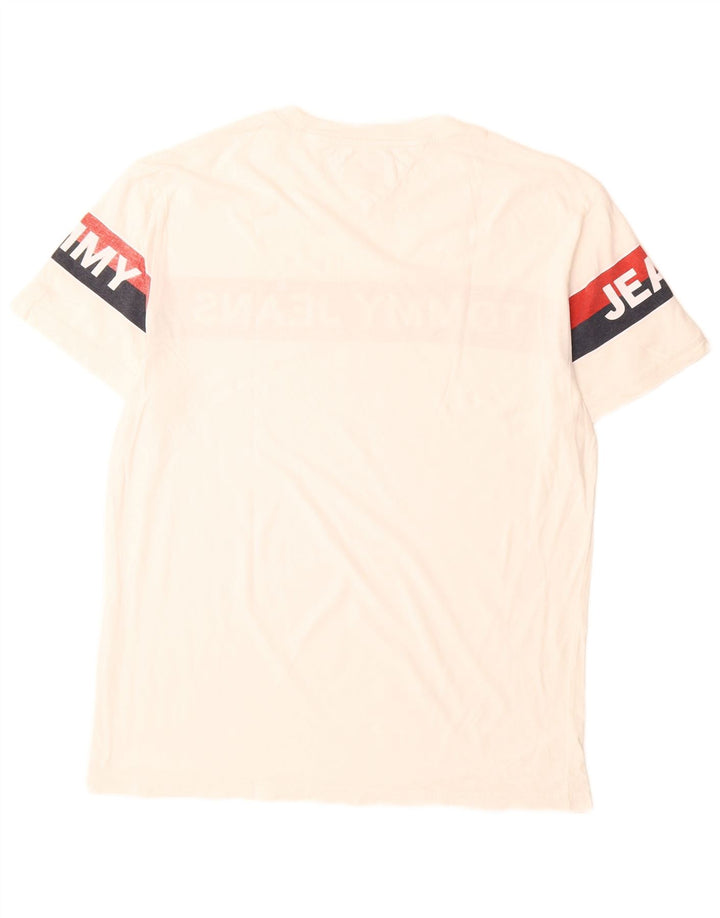 Męski T-shirt Tommy Hilfiger z grafiką, średni biały