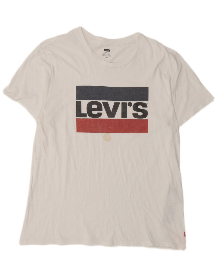 Męski T-shirt z grafiką Levi's, duży, biały, bawełniany