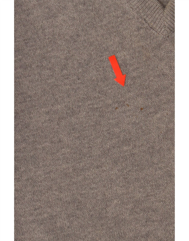 Męski sweter Marks & Spencer o regularnym kroju z dekoltem w kształcie litery V, średnioszary
