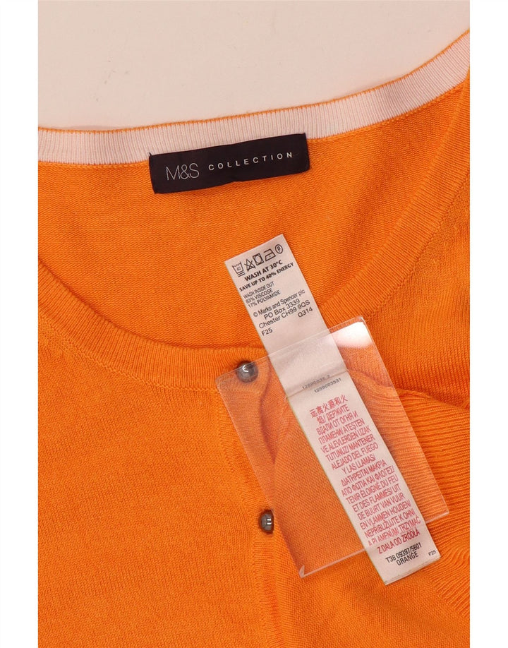 Marks & Spencer Damski sweter rozpinany UK 12 Średnio-pomarańczowa wiskoza