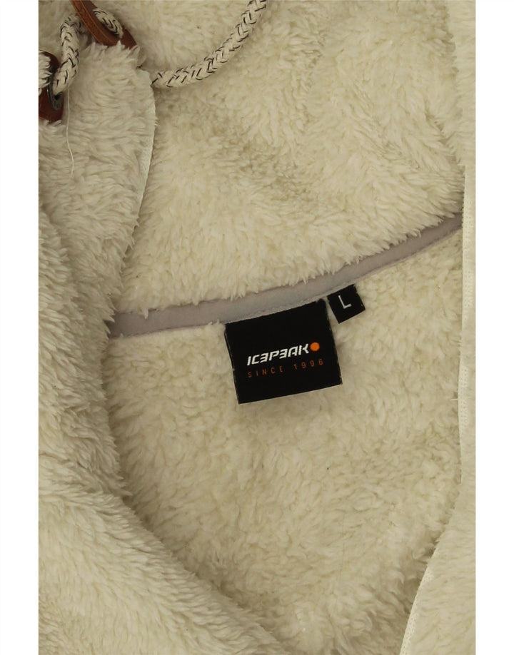 Damska kurtka polarowa Icepeak UK 16, duża, złamana biel, poliester