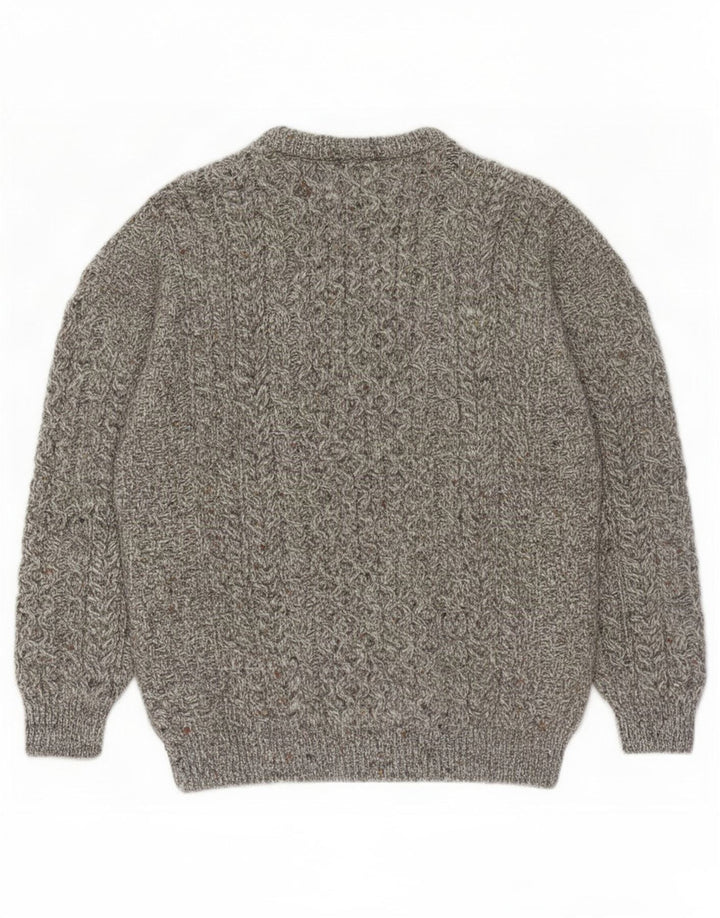 Męski sweter Carraig Donn Średni szary, nowa wełna