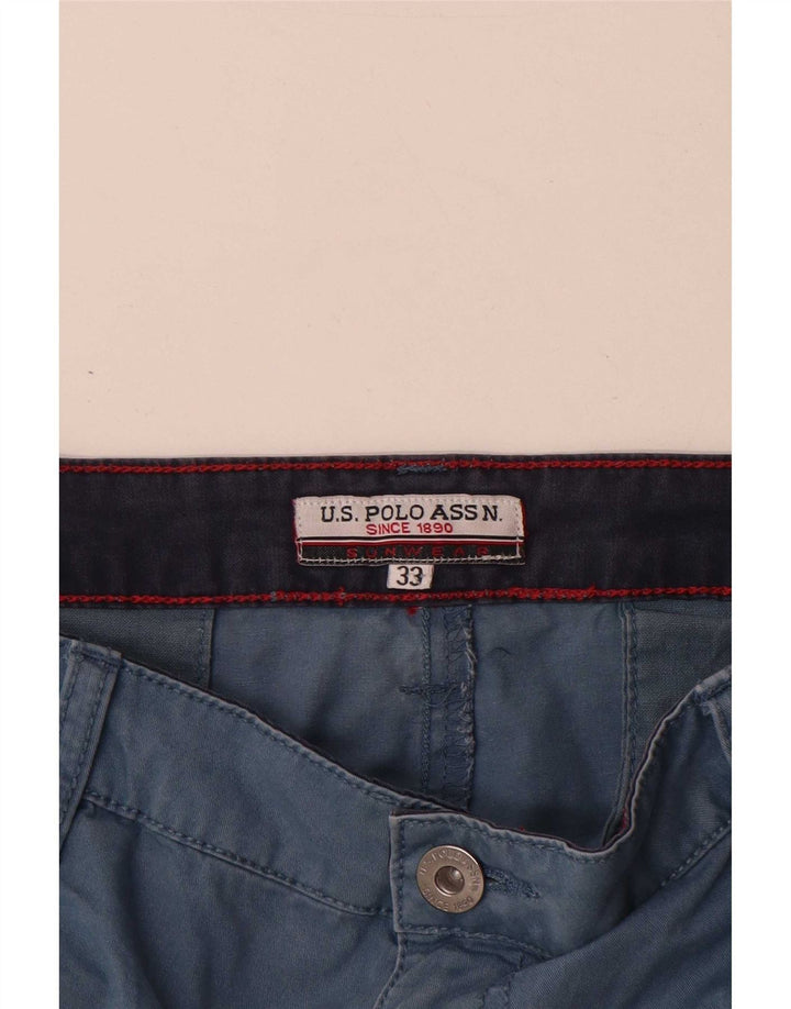 US Polo Assn. Męskie spodenki Chino W33 Średni niebieski, bawełniany