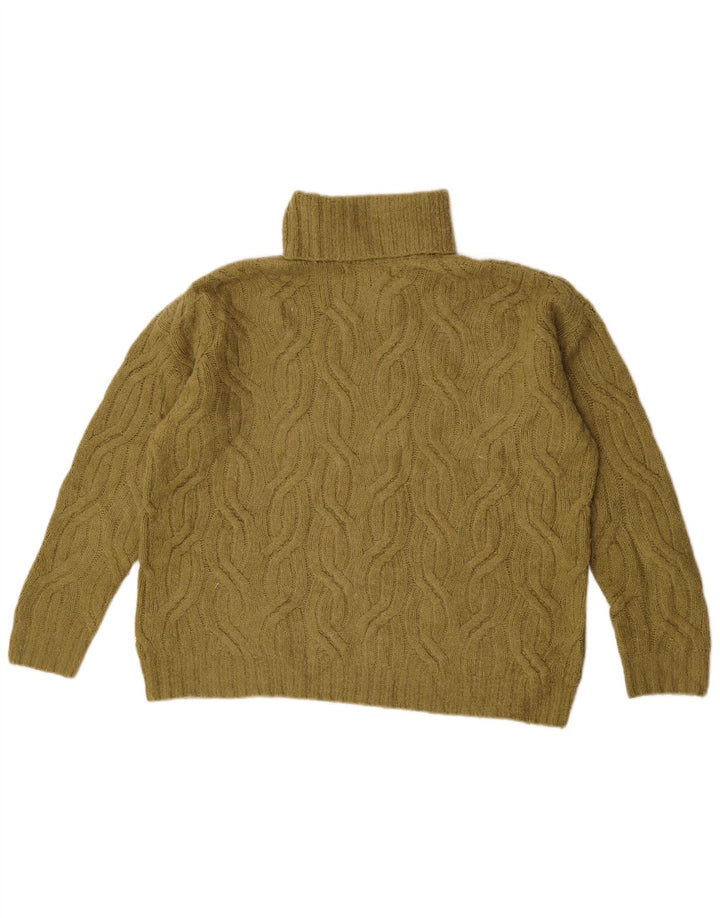 Marks & Spencer Damski sweter z golfem, UK 14, średni khaki, akryl
