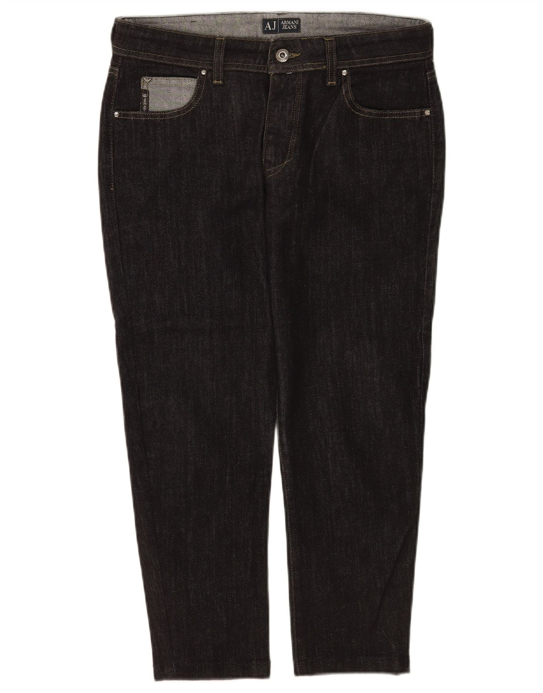Damskie jeansy Armani Cropped W29 L23 Czarne bawełniane
