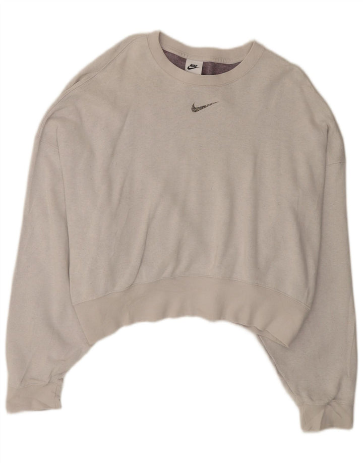 Damska bluza dresowa NIKE Crop Oversize UK 14, średnia szara bawełna
