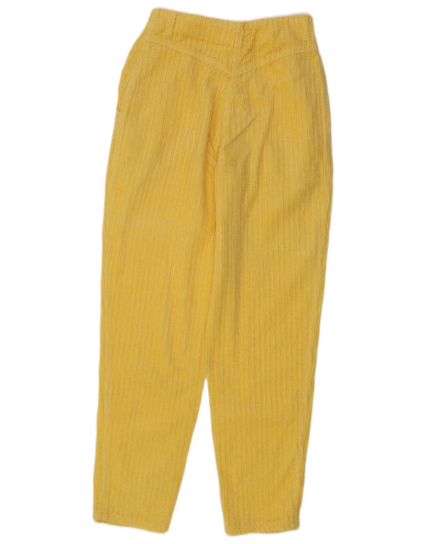 Damskie sztruksowe spodnie Benetton z wysokim stanem IT 42 Medium W26 L31 Żółte