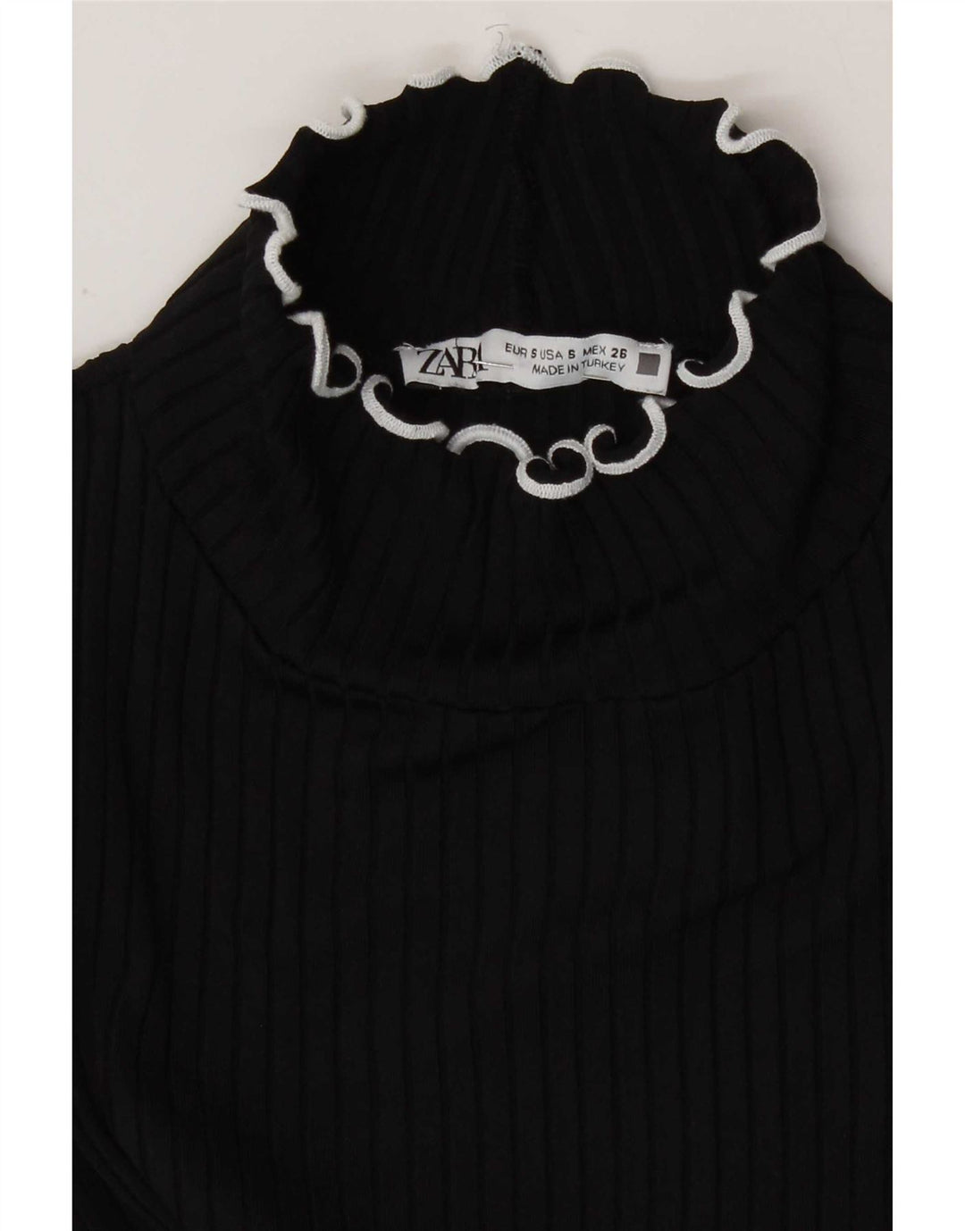 Damska krótka bluzka Zara Top UK 8 Small Black Poliamid