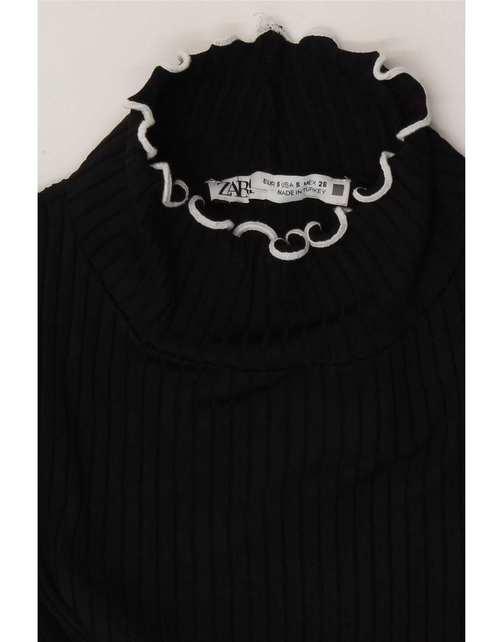 Damska krótka bluzka Zara Top UK 8 Small Black Poliamid