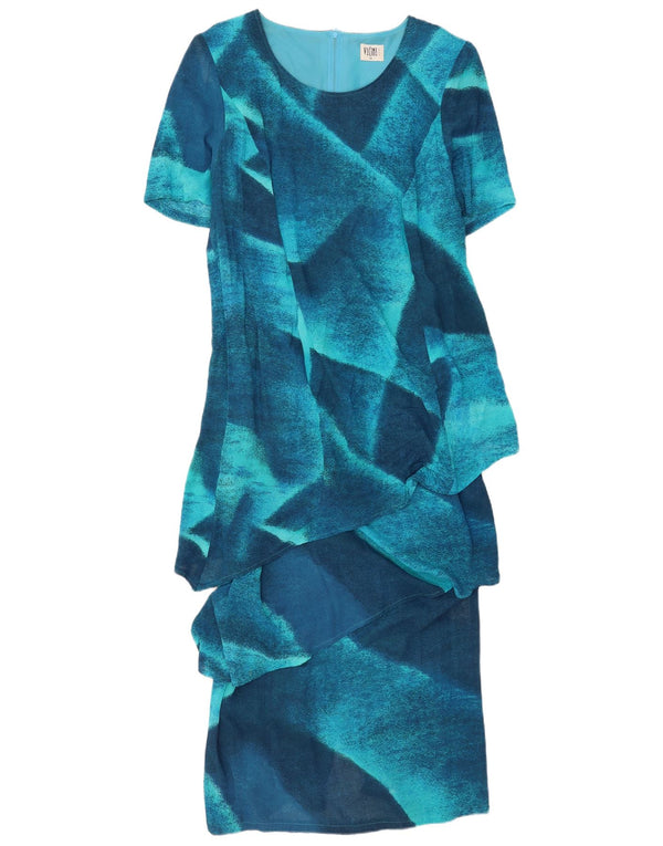 Damska sukienka Maxi Peplum z rękawem 1/2 Vicini UK 18 XL w kolorze niebieskim