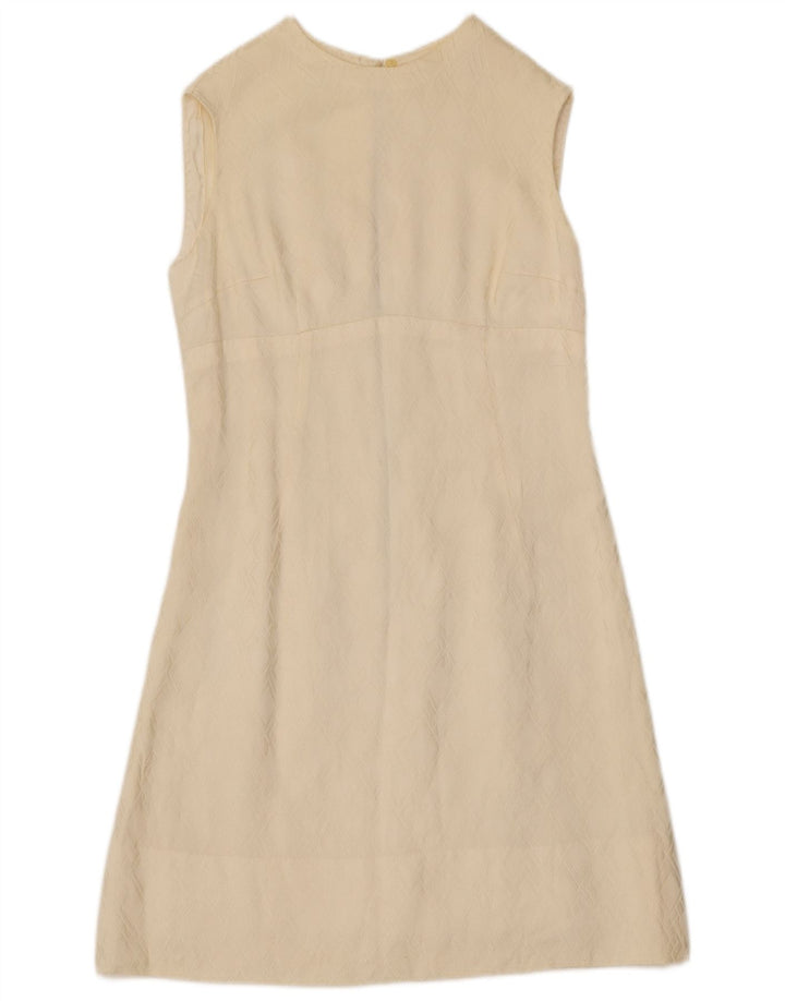 VINTAGE Womens A-Line Dress UK 12 Medium Off White Argyle/Diamond
