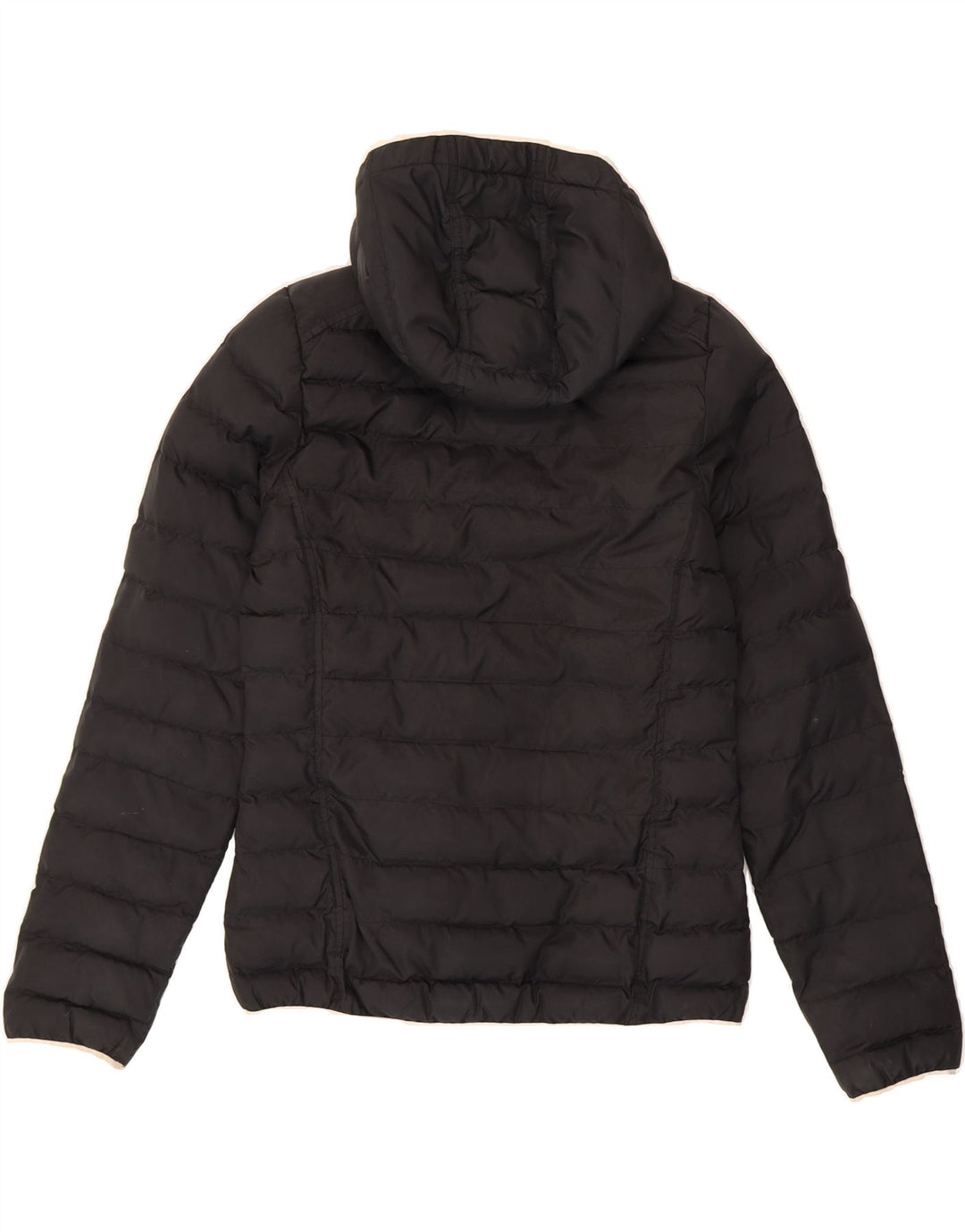 ADIDAS Womens Hooded Padded Jacket UK 12 Medium Black Polyester Vintage Adidas and Second-Hand Adidas from Messina Hembry 