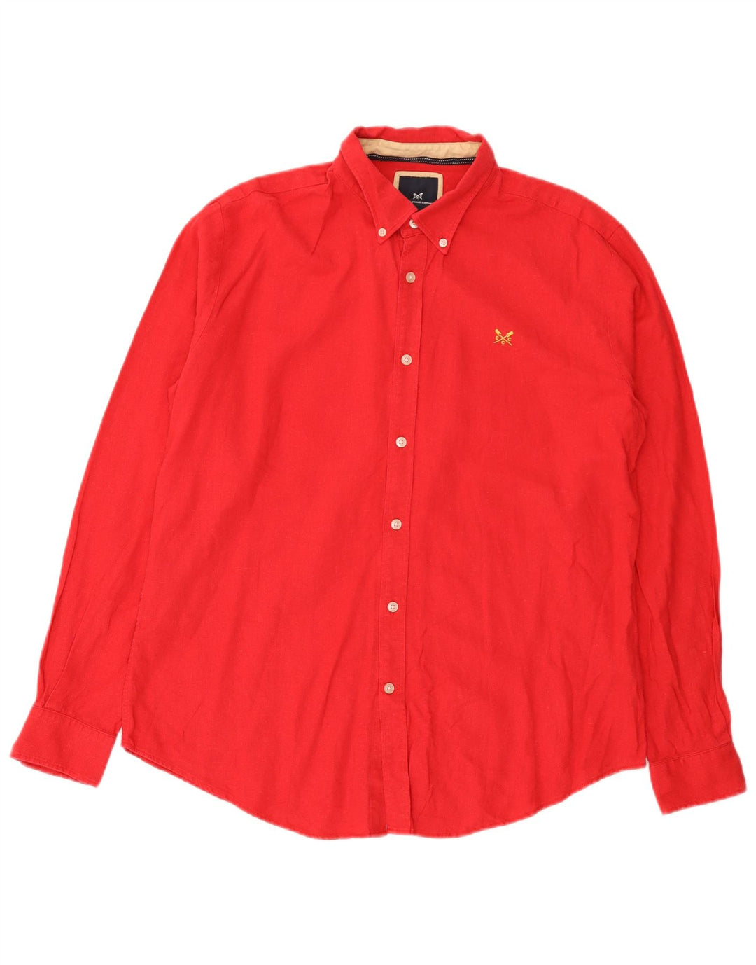 Crew Clothing Koszula męska duża czerwona lniana