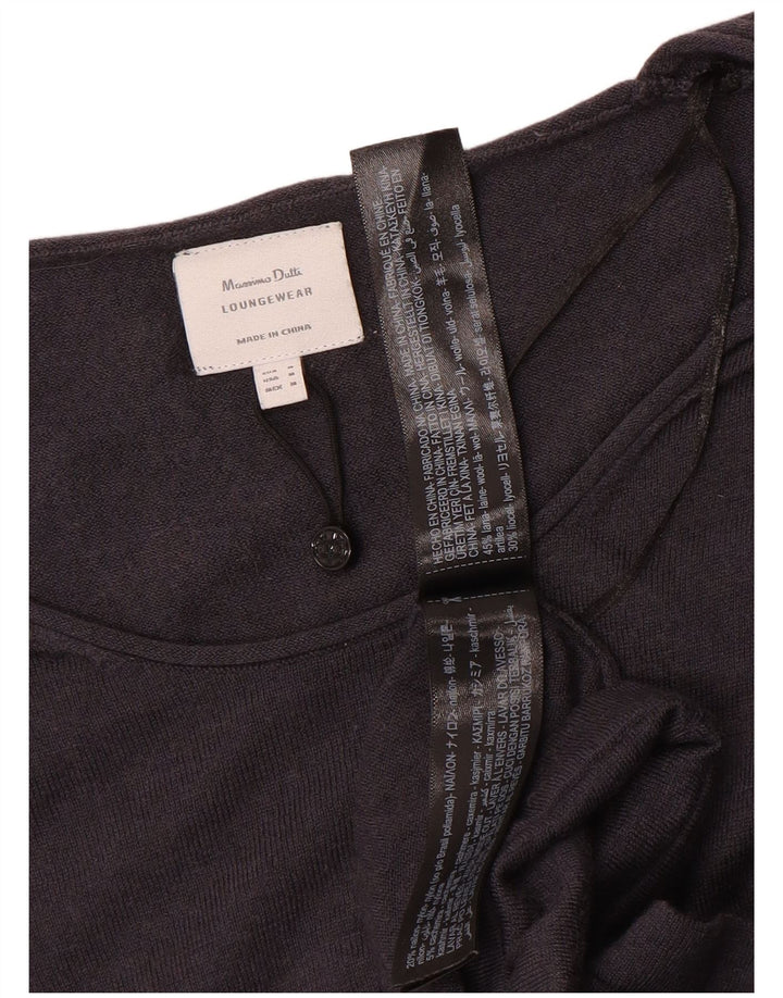 Damski sweter Massimo Dutti z dekoltem w łódkę UK 14 Średni szary wełniany