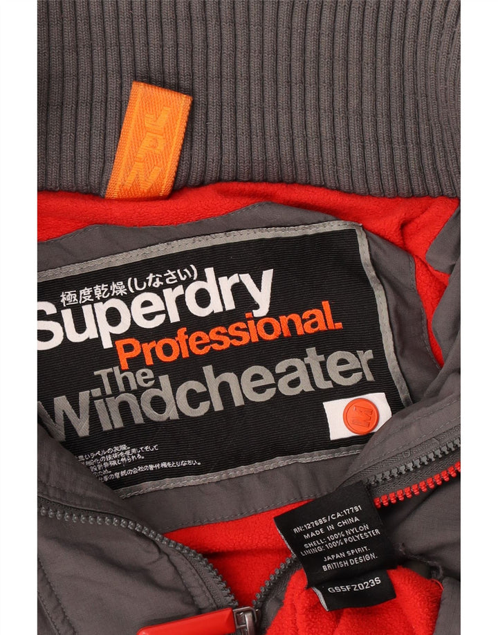 Damska kurtka wiatrówka z kapturem Superdry The Windcheater UK 14, średnia szarość