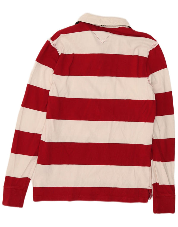 Męska koszulka polo do rugby Tommy Hilfiger w stylu vintage, małe, czerwone paski