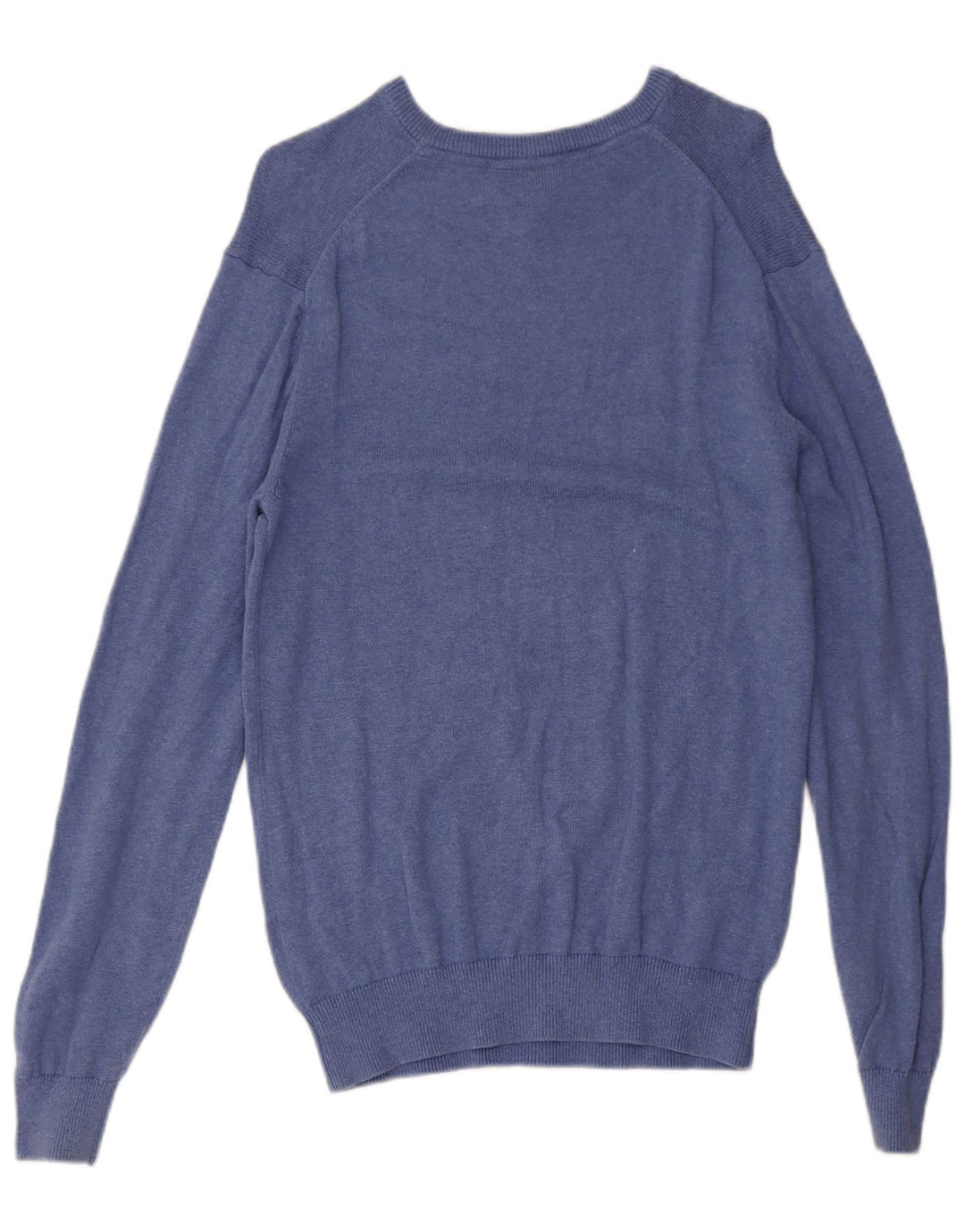 Crew Clothing Męski sweter z dekoltem w kształcie litery V, średnioniebieski, bawełniany