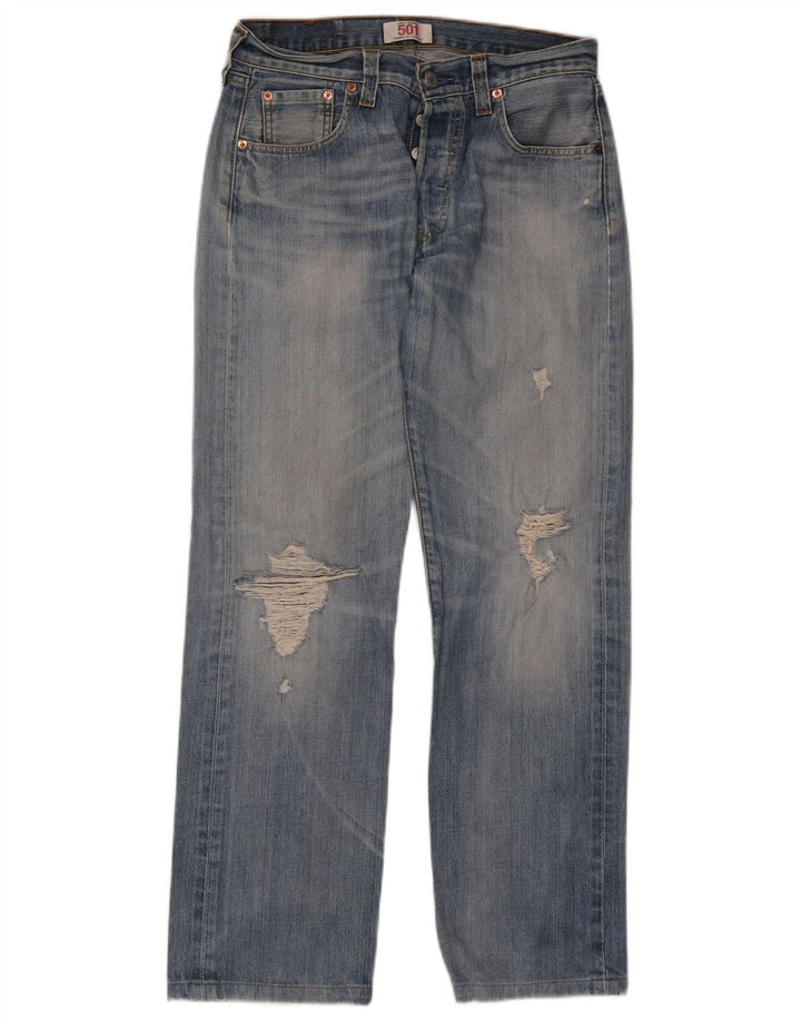 Męskie jeansy Levi's 501 w trudnej sytuacji W30 L29 Niebieska bawełna