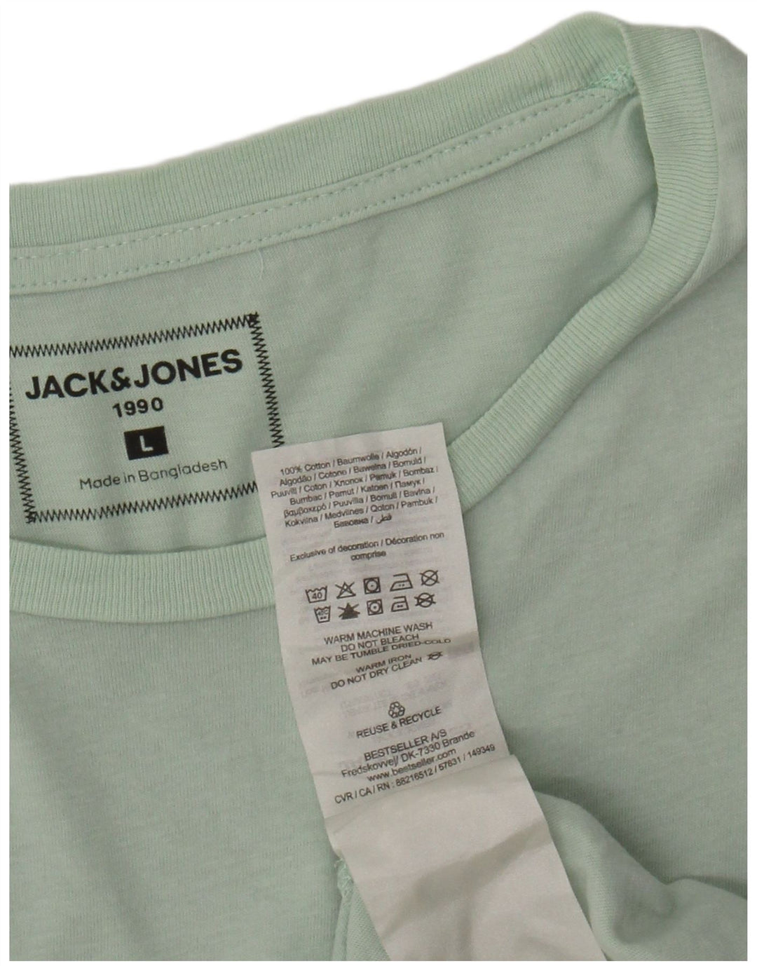 Męski T-shirt z grafiką JACK & JONES, duży, zielony, bawełniany