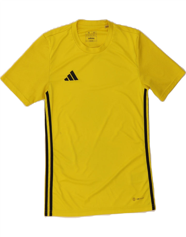 ADIDAS Mens Aeroready T-Shirt Top XS Yellow Polyester Vintage Adidas and Second-Hand Adidas from Messina Hembry 