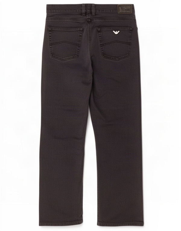 Armani Mens Straight Jeans W36 L30 Black Cotton