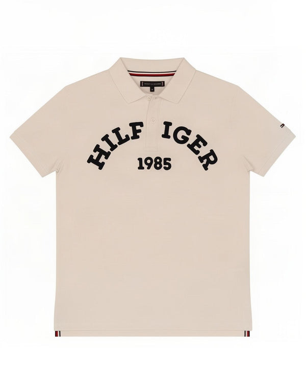 Chłopięca koszulka polo Tommy Hilfiger z grafiką, 13-14 lat, biała, bawełniana