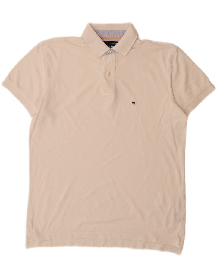 Męska koszulka polo Tommy Hilfiger, średnia biała bawełna