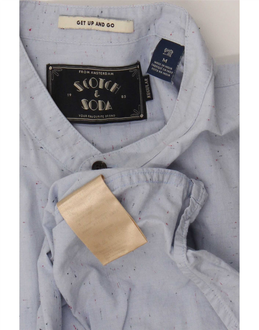 Koszula męska Scotch & Soda, bawełniana w ciemnoniebieskie plamki