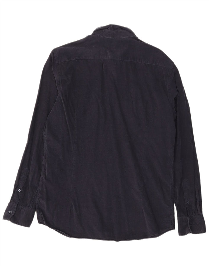 Męska koszula sztruksowa Massimo Dutti, duża, granatowa, bawełniana