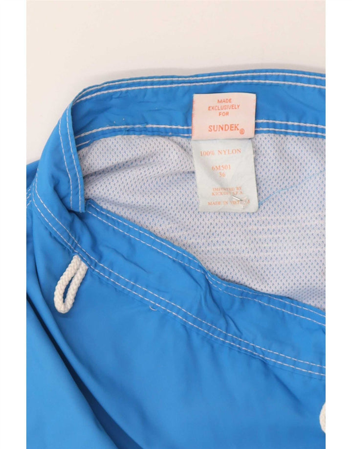 Męskie spodenki kąpielowe Sundek Regular, duży niebieski nylon z blokami kolorów