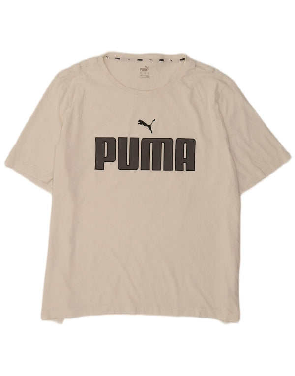 Męska koszulka z grafiką Puma Top 2XL Biała bawełna