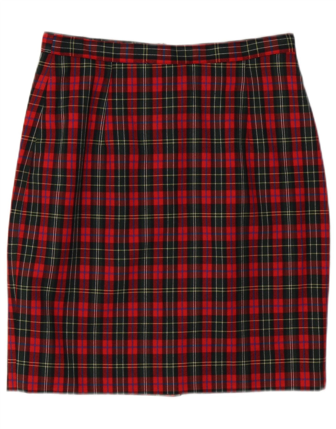 Damska spódnica ołówkowa w stylu vintage IT 44 Medium W28 Czerwona kratka z dziewiczej wełny