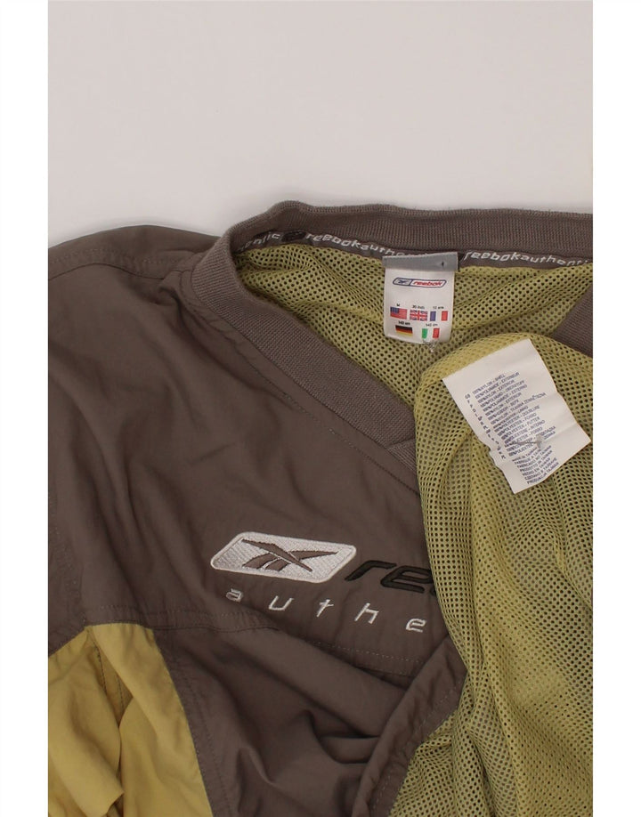 Chłopięcy dres Reebok z graficznym pulowerem, 9-10 lat, szary, z blokami kolorów