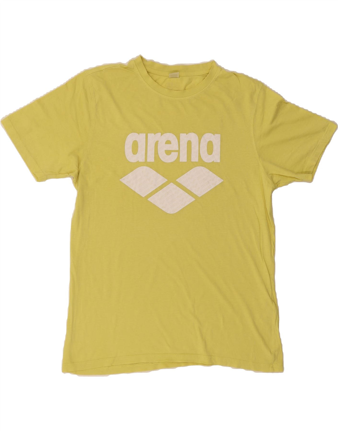 ARENA Mens Graphic T-Shirt Top Large Yellow Cotton Vintage Arena and Second-Hand Arena from Messina Hembry 