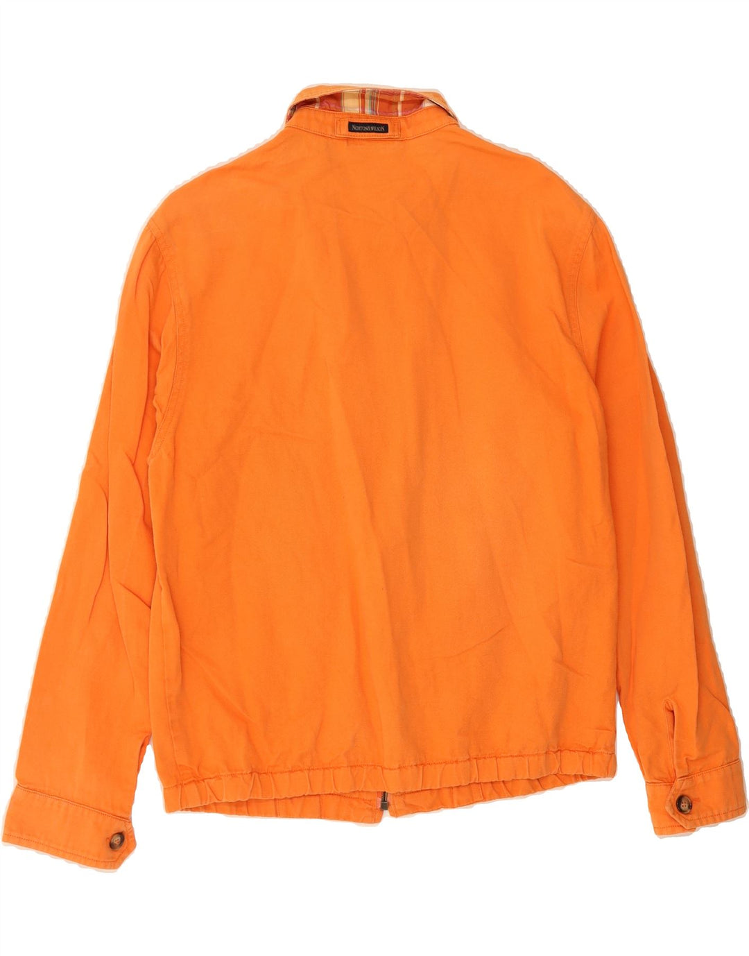 NORTON & WILSON Mens Bomber Jacket UK 38 Medium Orange Vintage Norton & Wilson and Second-Hand Norton & Wilson from Messina Hembry 