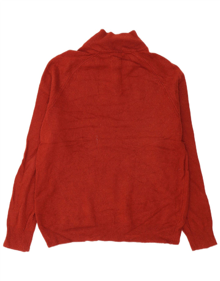 Męski sweter z zamkiem błyskawicznym John Lewis XL, czerwona owcza wełna