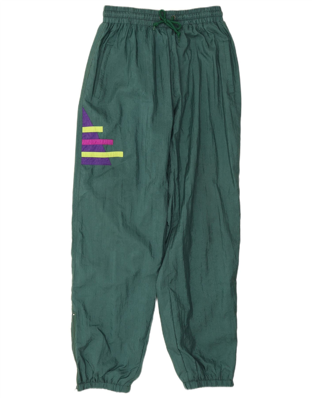 Męskie spodnie dresowe w stylu vintage Joggery, duże, zielone, geometryczne poliamidy