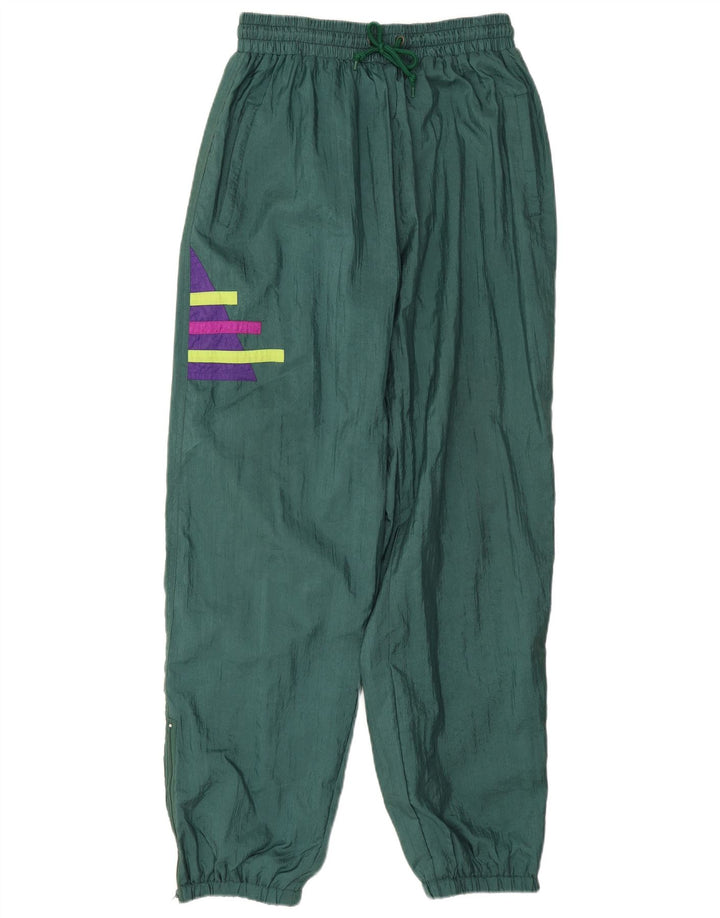 Męskie spodnie dresowe w stylu vintage Joggery, duże, zielone, geometryczne poliamidy
