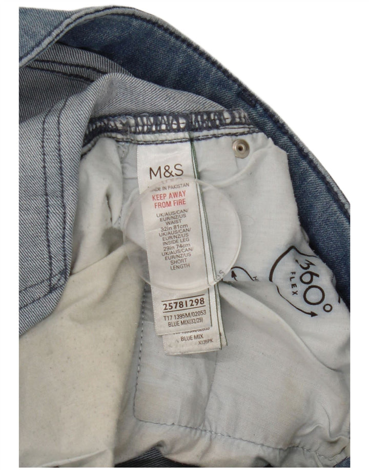 Marks & Spencer Męskie proste dżinsy W32 L29 Niebieskie bawełniane