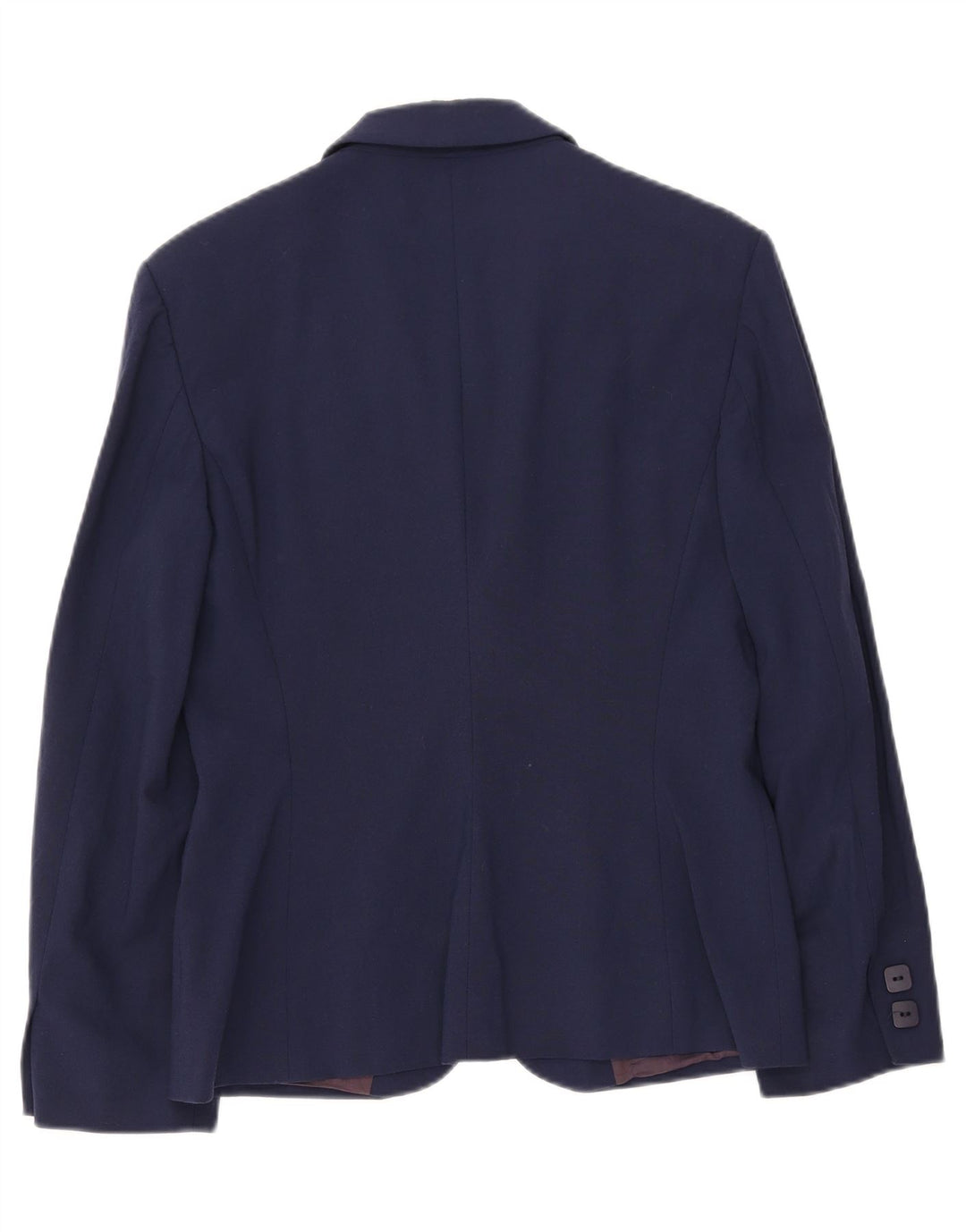 MOUCHE Womens 1 Button Blazer Jacket UK 12 Medium Navy Blue Acetate Vintage Mouche and Second-Hand Mouche from Messina Hembry 