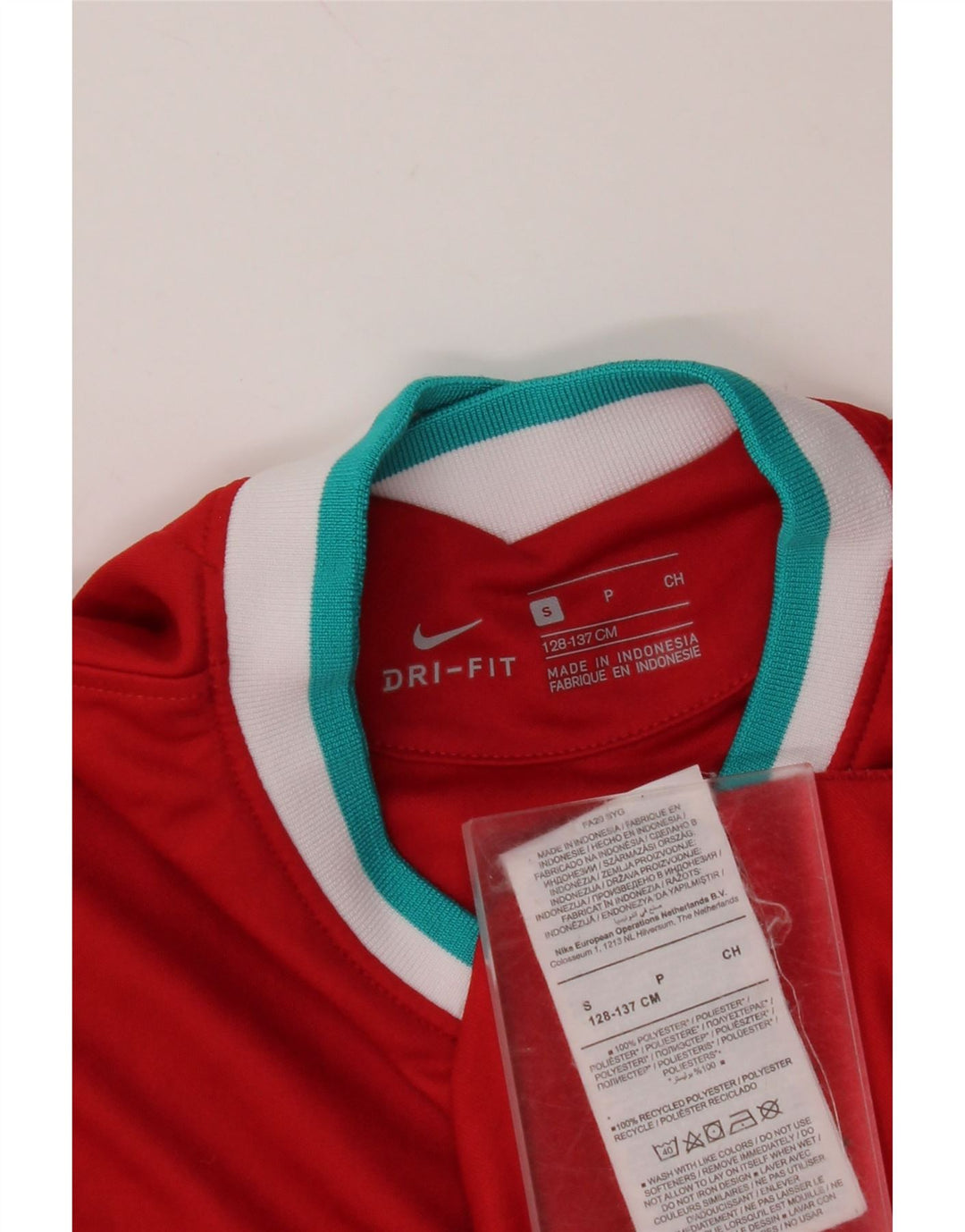 Chłopięcy T-shirt z grafiką NIKE Liverpool, 8-9 lat, mały, czerwony, z blokami kolorów