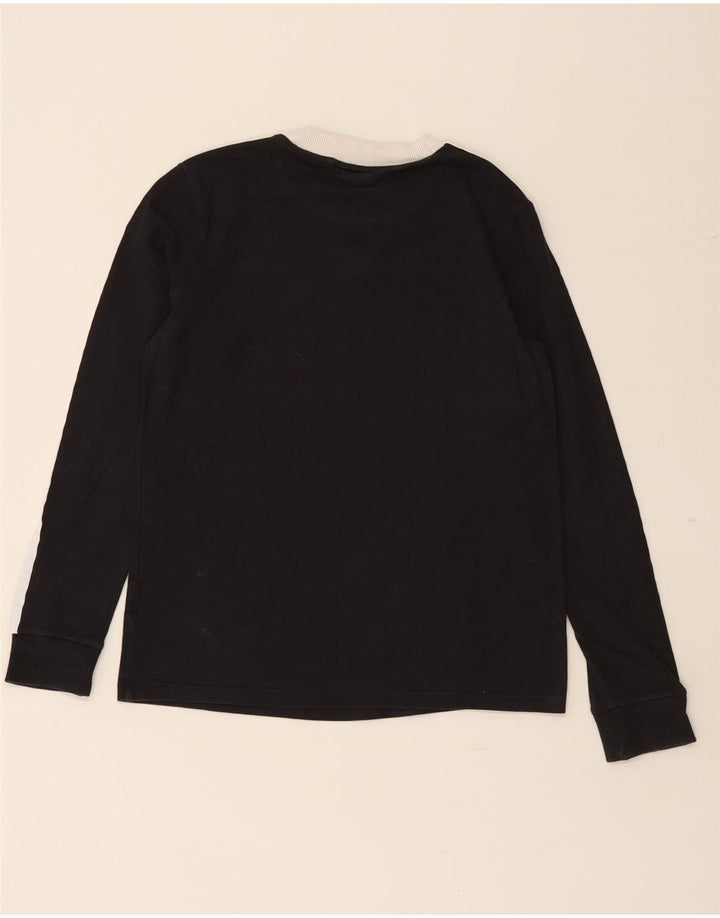 ADIDAS Womens Top Long Sleeve UK 10 Small  Black Cotton