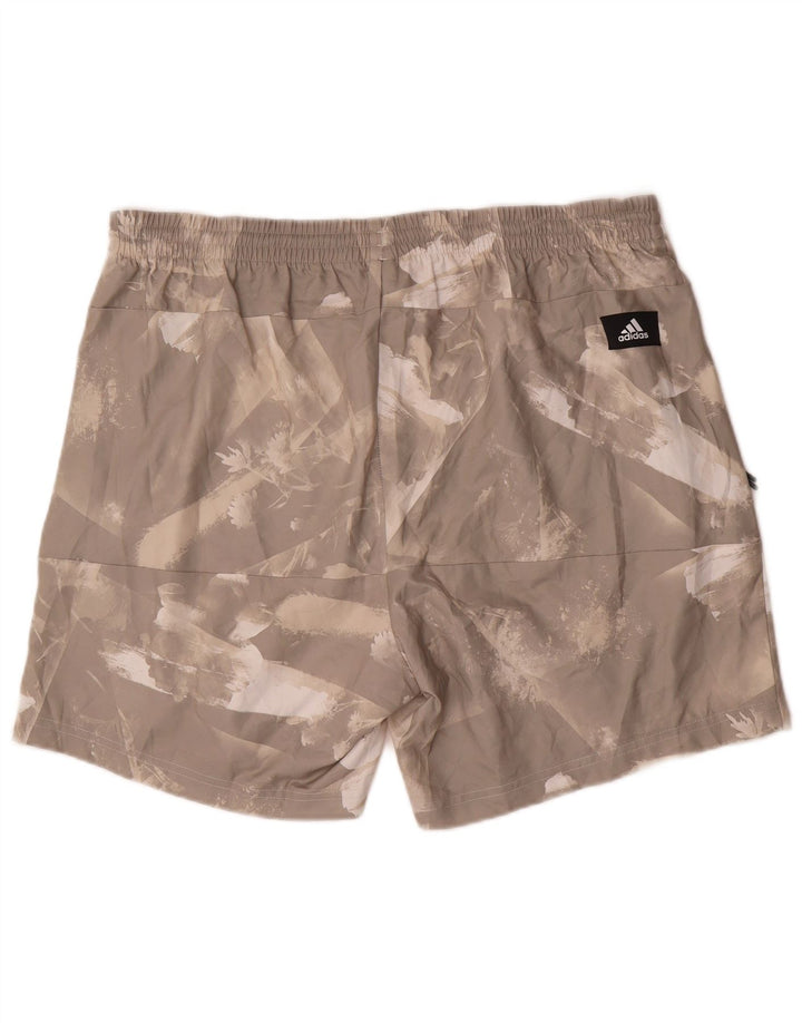 Męskie spodenki sportowe Adidas, duże, szare, z poliestru typu Tie Dye