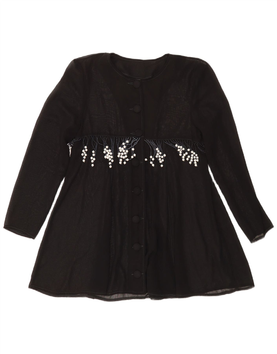 Damska bluzka koszulowa w stylu vintage UK 14, średnia czarna