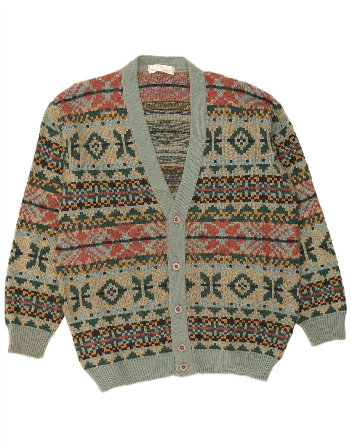 Marks & Spencer Męski sweter rozpinany, średni, wielokolorowy Fair Isle