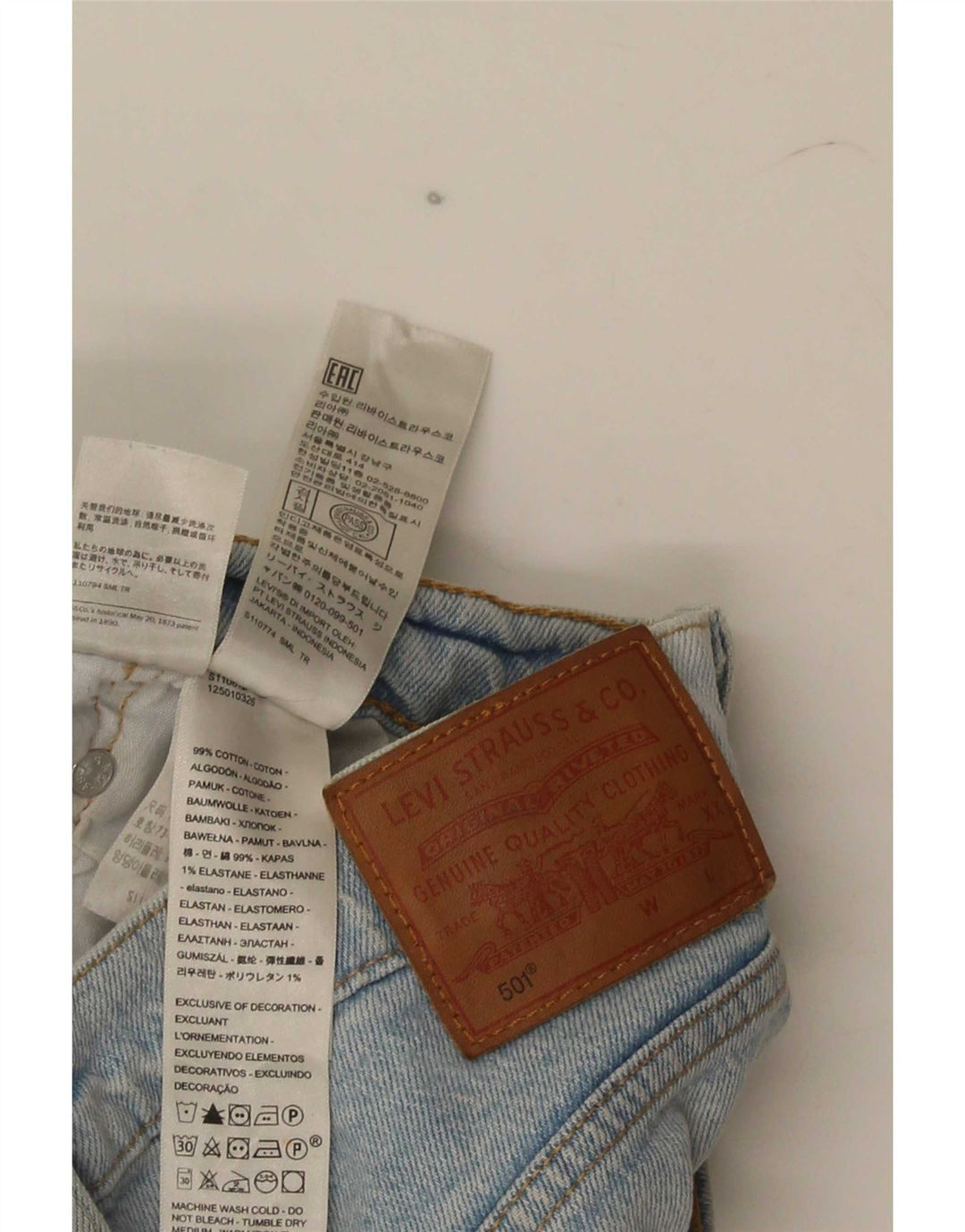 Męskie jeansy Levi's 501 Cropped W29 L26 Niebieskie bawełniane